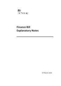 Explanatory Notes to Finance Bill 2020