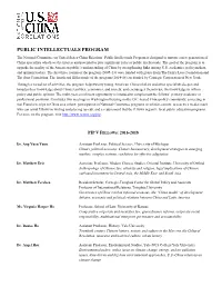 Public Intellectuals Program