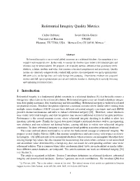 Referential Integrity Quality Metrics