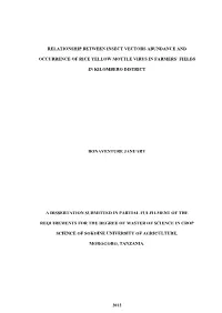 Relationship Between Insect Vectors Abundance And