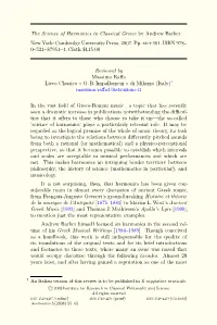 The Science of Harmonics in Classical Greece by Andrew Barker New York: Cambridge University Press, 2007