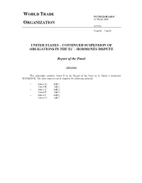 Annex D to the Report of the Panel to Be Found in Document WT/DS320/R