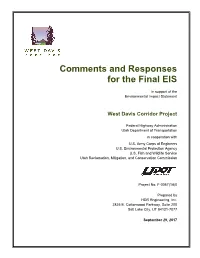 Comments and Responses for the Final EIS