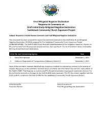 Initial Study-Mitigated Negative Declaration Saddleback Community Church Expansion Project