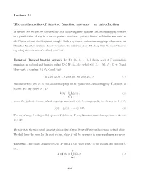 Lecture 34 the Mathematics of Iterated Function Systems