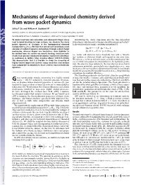 Mechanisms of Auger-Induced Chemistry Derived from Wave Packet
