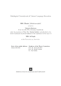 Ontological Commitment of Natural Language Semantics