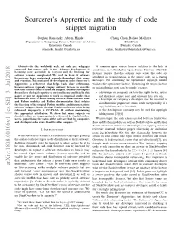Sourcerer's Apprentice and the Study of Code Snippet Migration