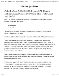 Actually, Gen X Did Sell Out, Invent All Things Millennial, and Cause