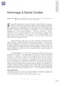 Hommage À Daniel Cordier