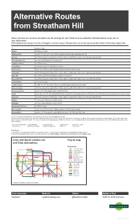 Inner and South London Rail and Tube Alternatives Key To
