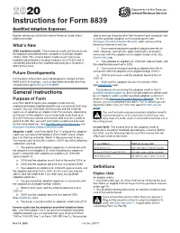 Instructions for Form 8839 Qualified Adoption Expenses