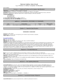 Material Safety Data Sheet