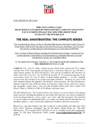 The Real Ghostbusters: the Complete Series