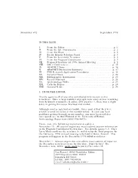 1 Newsletter #92 September 1995 in THIS ISSUE I. From
