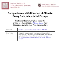 Comparison and Calibration of Climate Proxy Data in Medieval Europe