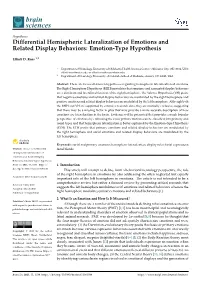 Differential Hemispheric Lateralization of Emotions and Related Display Behaviors: Emotion-Type Hypothesis