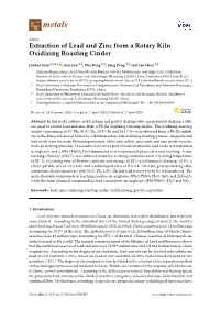 Extraction of Lead and Zinc from a Rotary Kiln Oxidizing Roasting Cinder