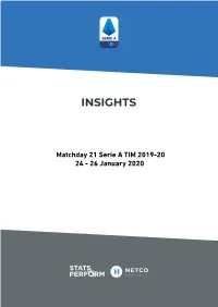 Libro P Partite Insights Giornata