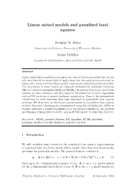 Linear Mixed Models and Penalized Least Squares