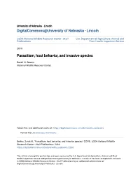 Parasitism, Host Behavior, and Invasive Species