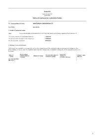 Ceasing to Be a Substantial Holder From
