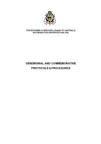 Ceremonial and Commemorative Protocols & Procedures