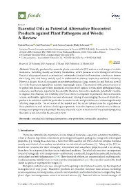 Essential Oils As Potential Alternative Biocontrol Products Against Plant Pathogens and Weeds: a Review