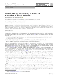 Henry Cavendish and the Effect of Gravity on Propagation of Light