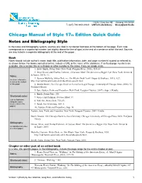 Lwtech Chicago Manual of Style 17Th Edition Quick Guide