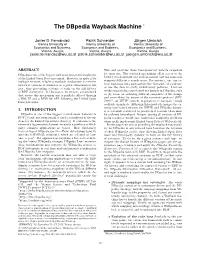 The Dbpedia Wayback Machine ∗