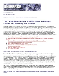 The Latest News on the Hubble Space Telescope: Flawed but Working and Fixable