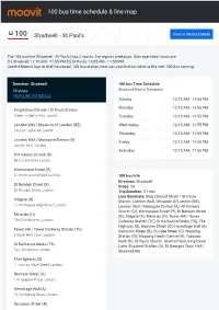 100 Bus Time Schedule & Line Route