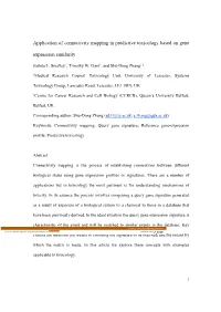Application of Connectivity Mapping in Predictive Toxicology Based on Gene