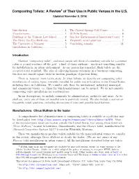 Composting Toilets: a Review* of Their Use in Public Venues in the U.S