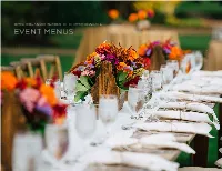 Event Menus Table of Contents