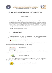Examples of Good Practice. Wiki – Case Studies: Prahova