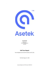 Half Year Report Second Quarter and Six Months Ended June 30, 2021