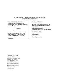 Memo in Support of Special Motions to Strike H