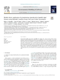 Mobile Device Application for Monitoring Cyanobacteria Harmful Algal Blooms Using Sentinel-3 Satellite Ocean and Land Colour Instruments T
