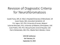Revision of Diagnostic Criteria for Neurofibromatosis