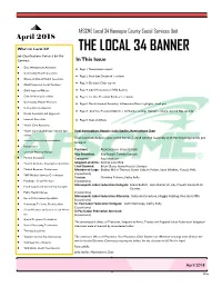 THE LOCAL 34 BANNER Job Classifications Covered by Our Contract in This Issue