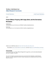 Unger, Berle, and the Derivatives Revolution