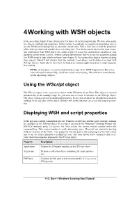 4 Working with WSH Objects