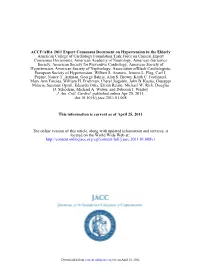 ACCF/AHA 2011 Expert Consensus Document on Hypertension in The