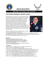 Chief Master Sergeant Justin W. Strain