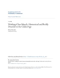 Homestead and Bodily Disorder in the Gilded Age Edward Slavishak Susquehanna University