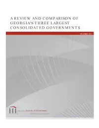 A Review and Comparison of Georgia's Three Largest Consolidated Governments