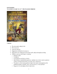 BAEN BOOKS TEACHER's GUIDE to 1637: the PEACOCK THRONE Contents: • Recommended Reading Levels • Plot Summaries • Charac