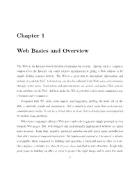 Chapter 1 Web Basics and Overview